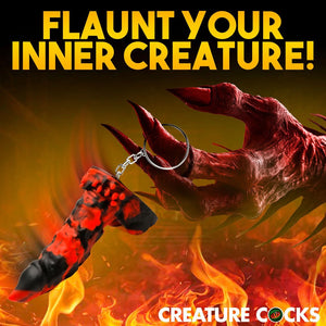Creature Cocks Fire Demon Keychain 