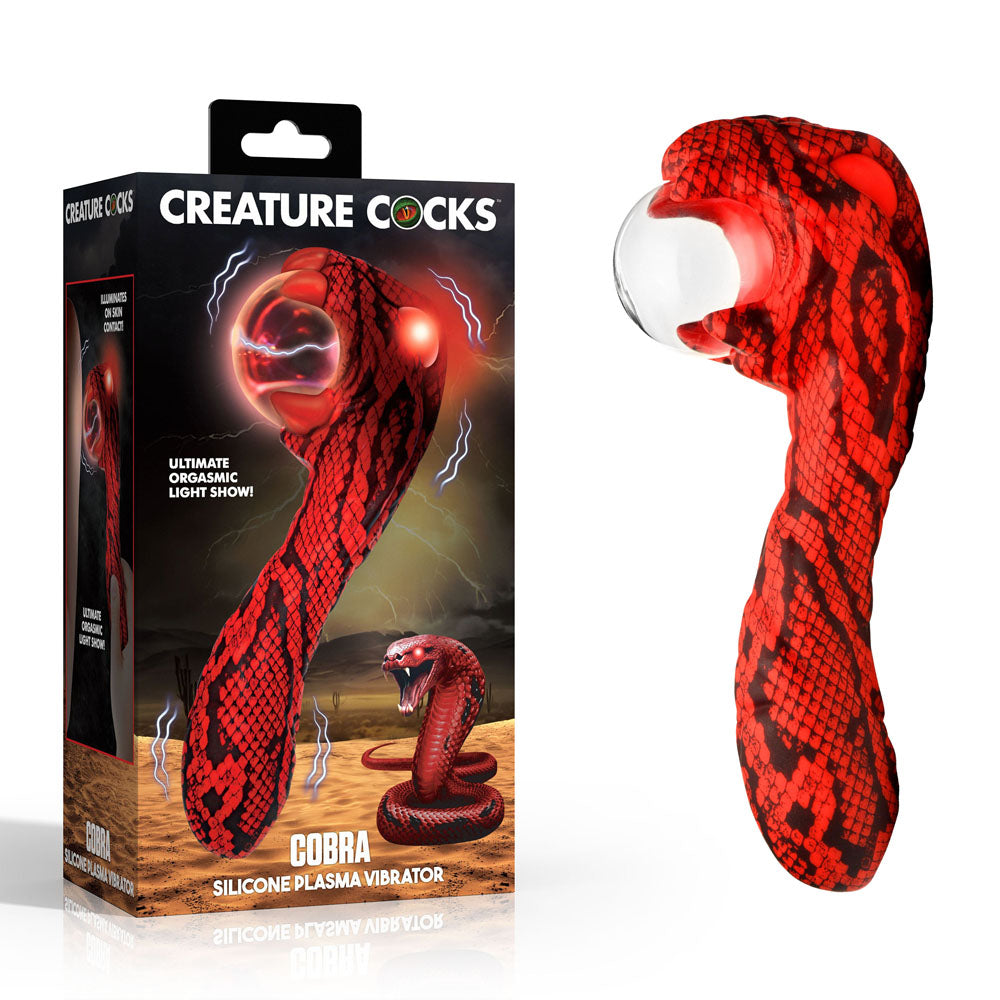 Creature Cocks Cobra - Red 7.5 Inch Fantasy Vibrator with Plasma Ball