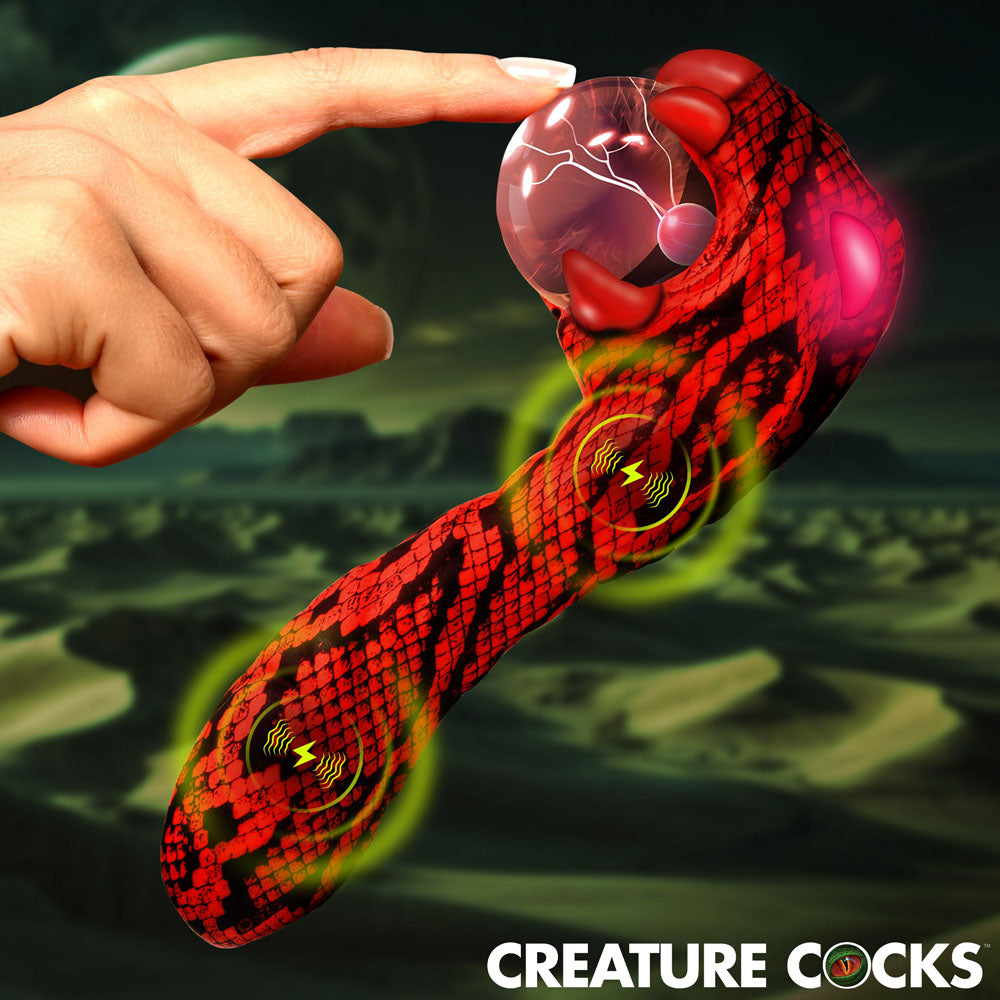 Creature Cocks Cobra - Red 7.5 Inch Fantasy Vibrator with Plasma Ball
