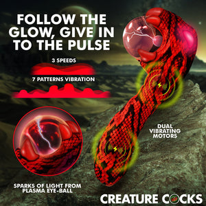 Creature Cocks Cobra - Red 7.5 Inch Fantasy Vibrator with Plasma Ball