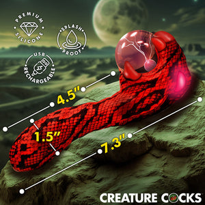 Creature Cocks Cobra - Red 7.5 Inch Fantasy Vibrator with Plasma Ball