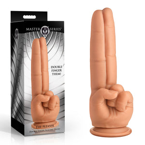 Master Series The Pleaser - Flesh 9.5 Inch Double Finger Dildo