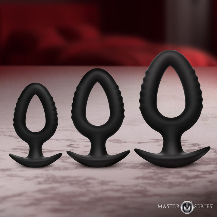 Master Series Pop Plugs - Black Anal Plug Trainer Set - Set of 3 Sizes