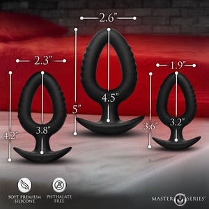 Master Series Pop Plugs - Black Anal Plug Trainer Set - Set of 3 Sizes