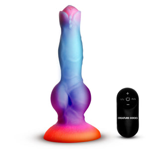 Creature Cocks Astro Cock - Glow In Dark 8 Inch Vibrating Fantasy Dildo with Remote