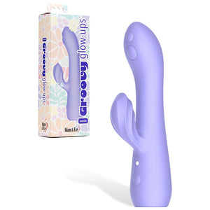 Adam & Eve Groovy Glo-Ups Waive Rabbit Vibrator - Purple