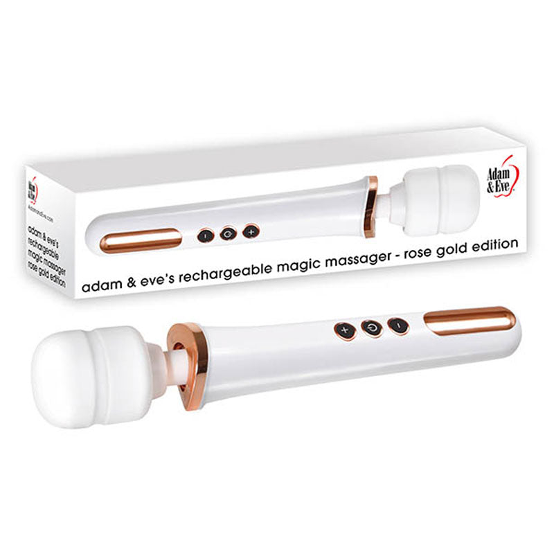 Adam & Eve Rechargeable Magic Massager - Rose Gold/White