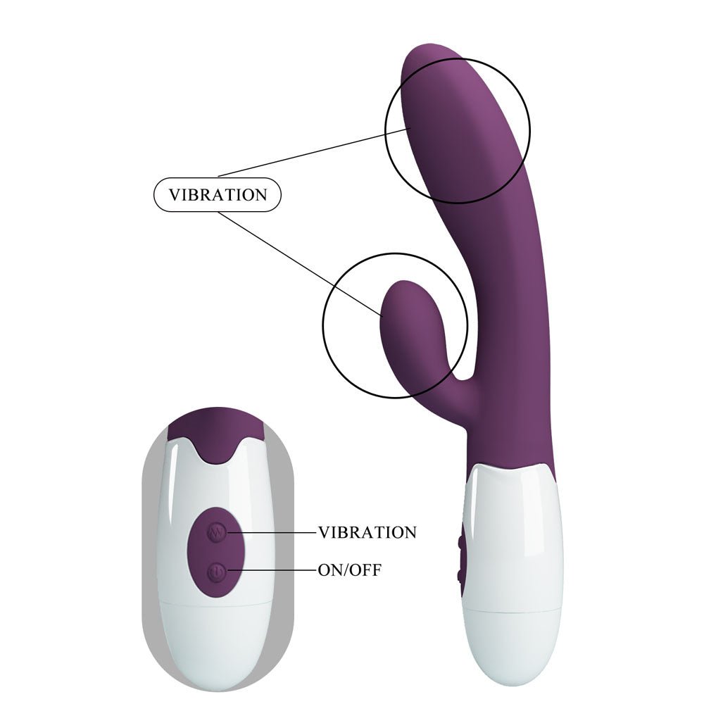 Party Up Ben Classic Rabbit Vibrator - Purple