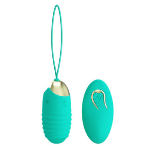 Party Up Ian Vibrating Egg with Remote Control - Teal