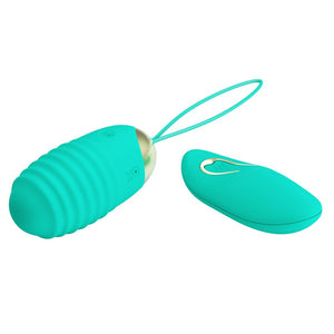 Party Up Ian Vibrating Egg with Remote Control - Teal