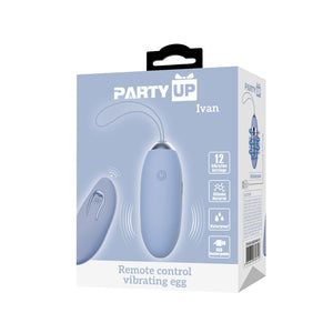 Party Up Ivan Vibrating Egg with Remote Control - Purple