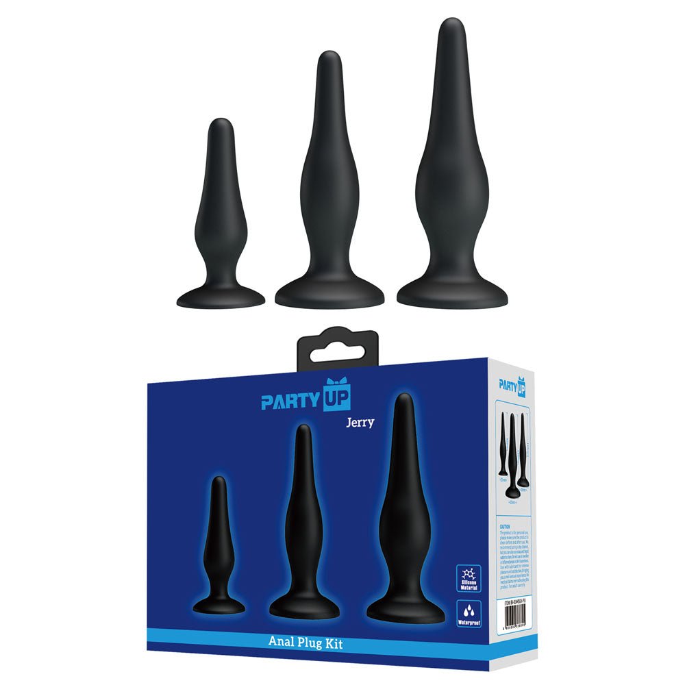 Party Up Jerry Butt Plug Set - Black