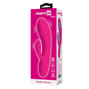 Party Up Clare Flexible Rabbit Vibrator - Pink