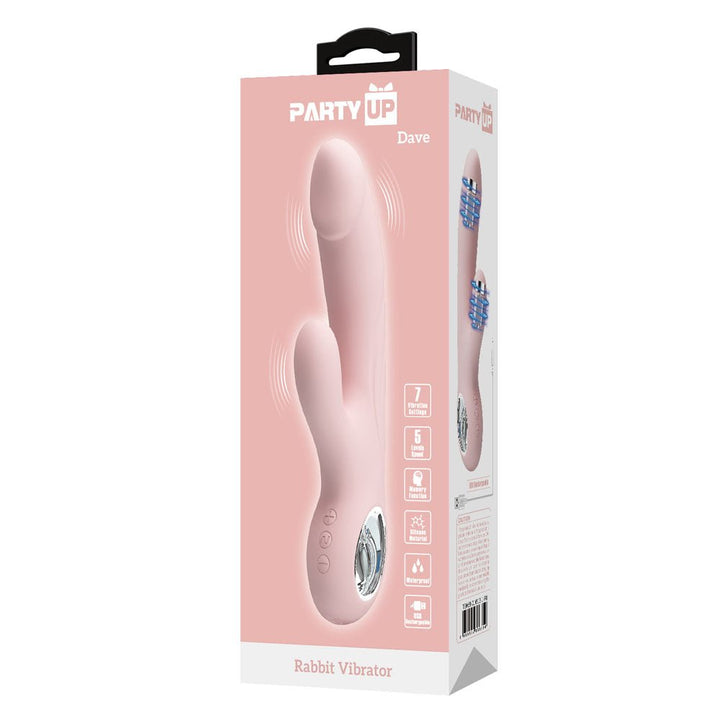 Party Up Dave Rabbit Vibrator - Pink