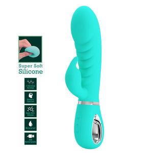 Party Up Edward Rabbit Vibrator - Teal