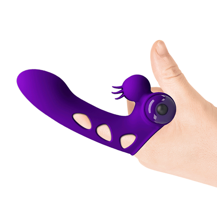 Party Up Mike Vibrating Finger Stimulator - Purple