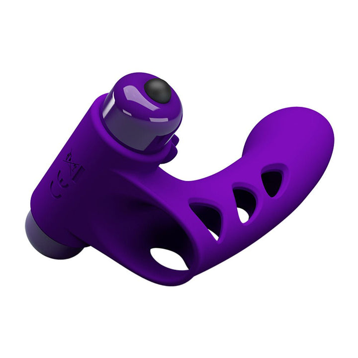 Party Up Mike Vibrating Finger Stimulator - Purple