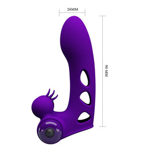 Party Up Mike Vibrating Finger Stimulator - Purple