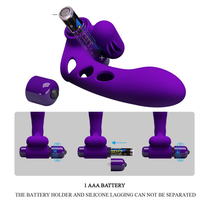 Party Up Mike Vibrating Finger Stimulator - Purple