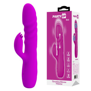 Party Up Bob Thrusting Rabbit Vibrator - Purple