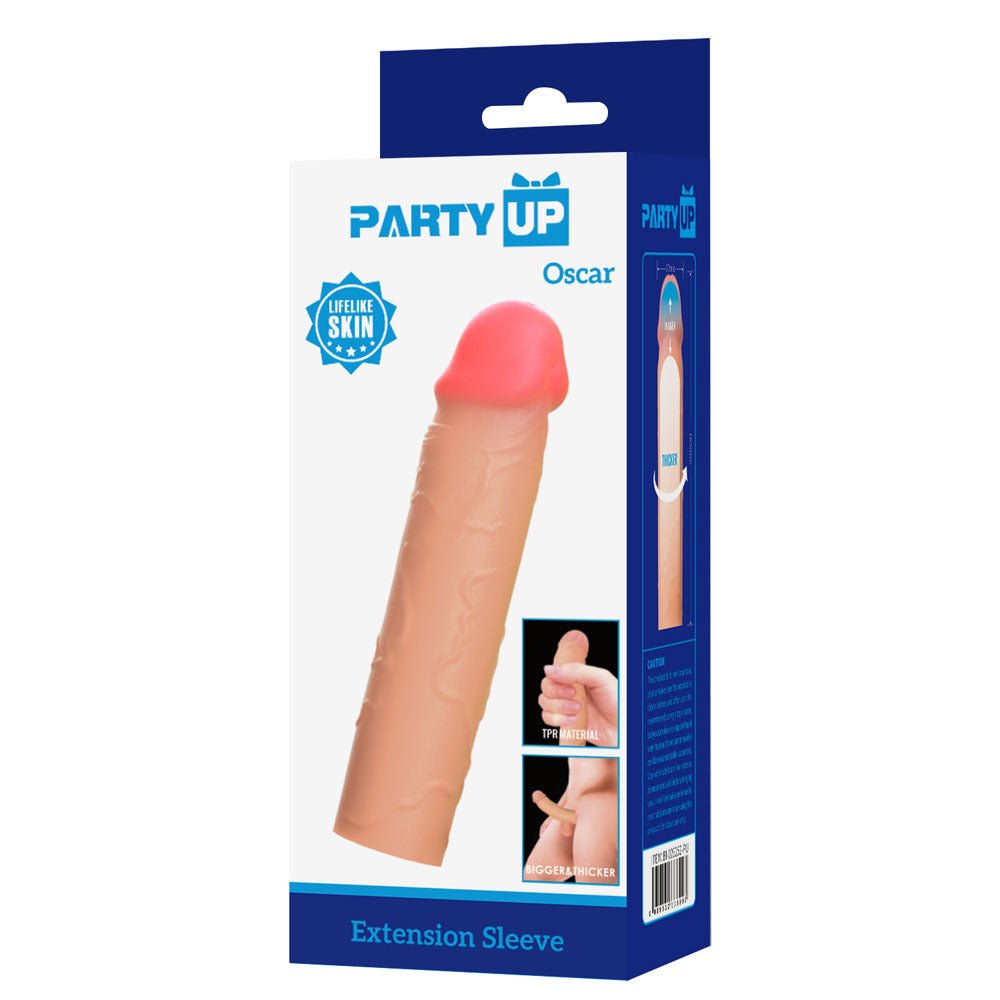 Party Up Oscar 1 Inch Extender Penis Sleeve - Flesh