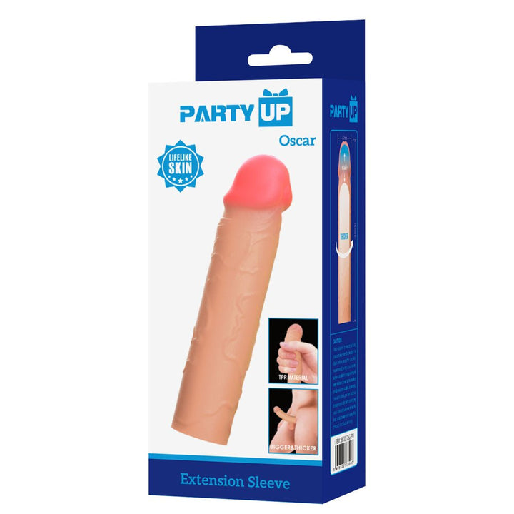 Party Up Oscar 1 Inch Extender Penis Sleeve - Flesh
