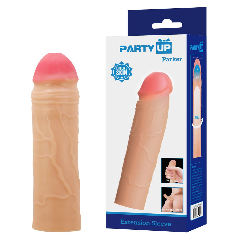 Party Up Parker 2 Inch Extender Penis Sleeve - Flesh
