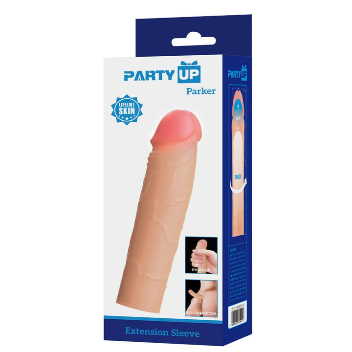 Party Up Parker 2 Inch Extender Penis Sleeve - Flesh