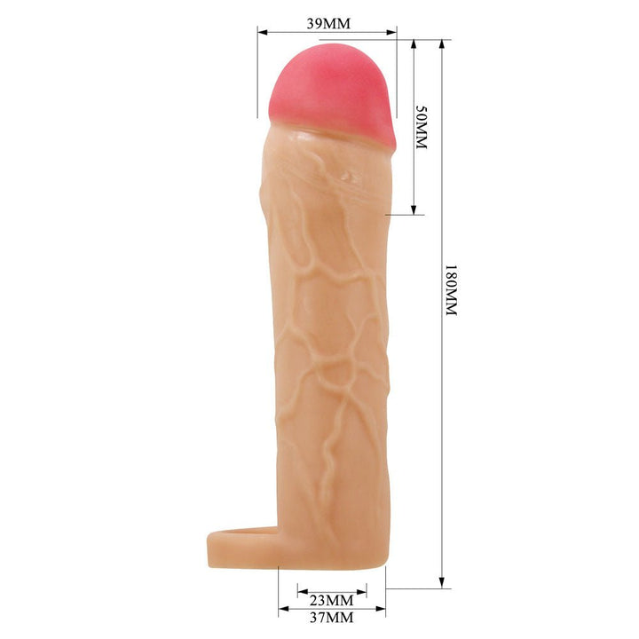 Party Up Patrick 2 Inch Extender Penis Sleeve with Ball Strap - Flesh