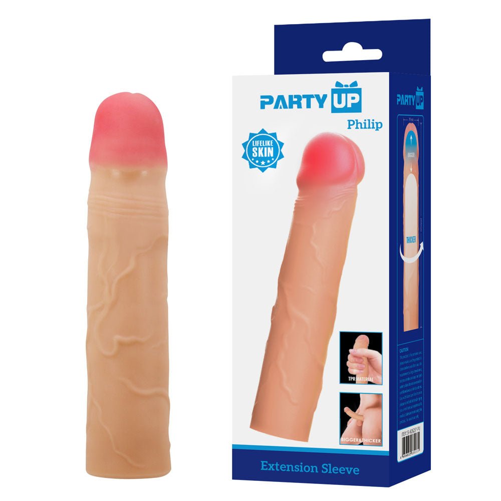 Party Up Philip 3 Inch Penis Extender Sleeve - Flesh