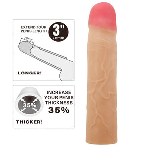 Party Up Philip 3 Inch Penis Extender Sleeve - Flesh