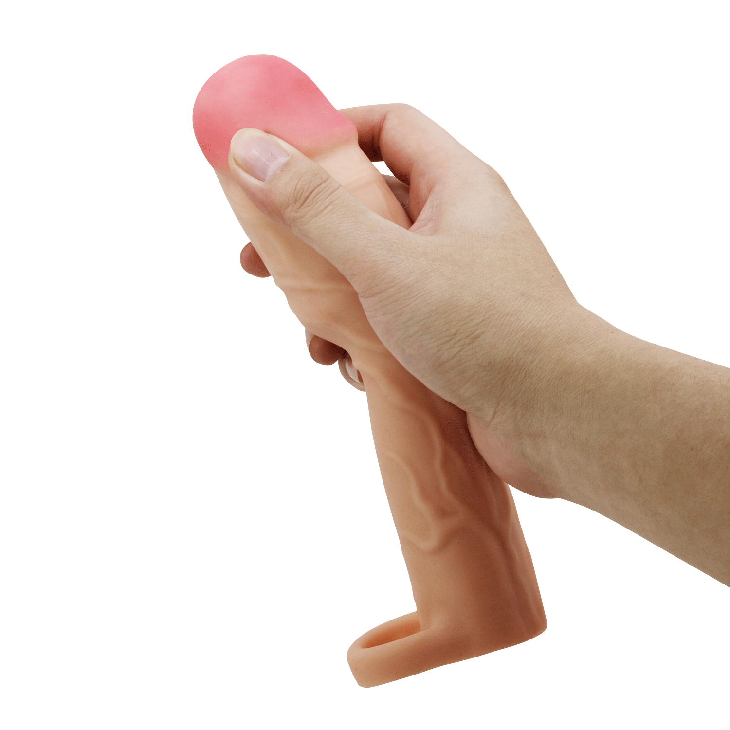 Party Up Richard 3 Inch Penis Extender Sleeve with Ball Strap - Flesh