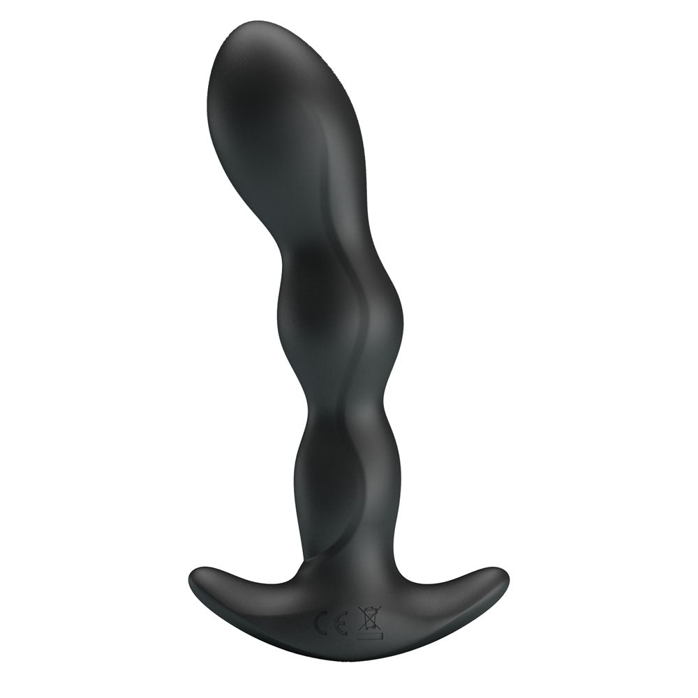 Party Up Jim Vibrating 14.5cm Butt Plug - Black