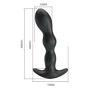 Party Up Jim Vibrating 14.5cm Butt Plug - Black