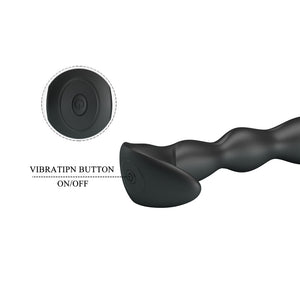 Party Up Jim Vibrating 14.5cm Butt Plug - Black