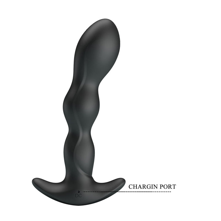 Party Up Jim Vibrating 14.5cm Butt Plug - Black