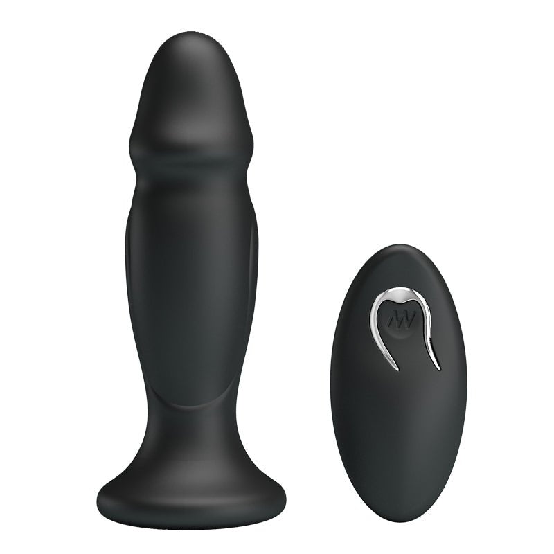 Mr Play Powerful Vibrating Anal Plug with Remote Control - Black