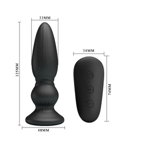 Mr Play - Powerful Vibrating 5 Inch Anal Plug with Remote Control - Black