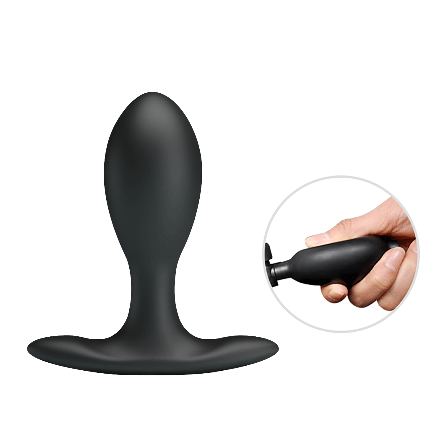 Party Up Kevin Inflatable Butt Plug - Black