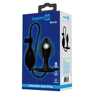 Party Up Kevin Inflatable Butt Plug - Black