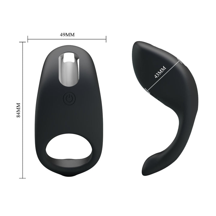 Party Up King Vibraing Cock Ring - Black