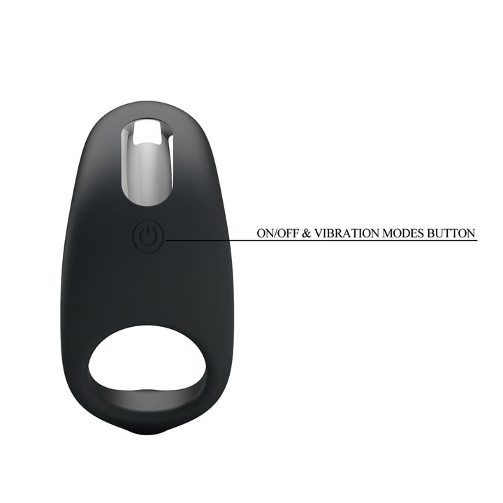 Party Up King Vibraing Cock Ring - Black