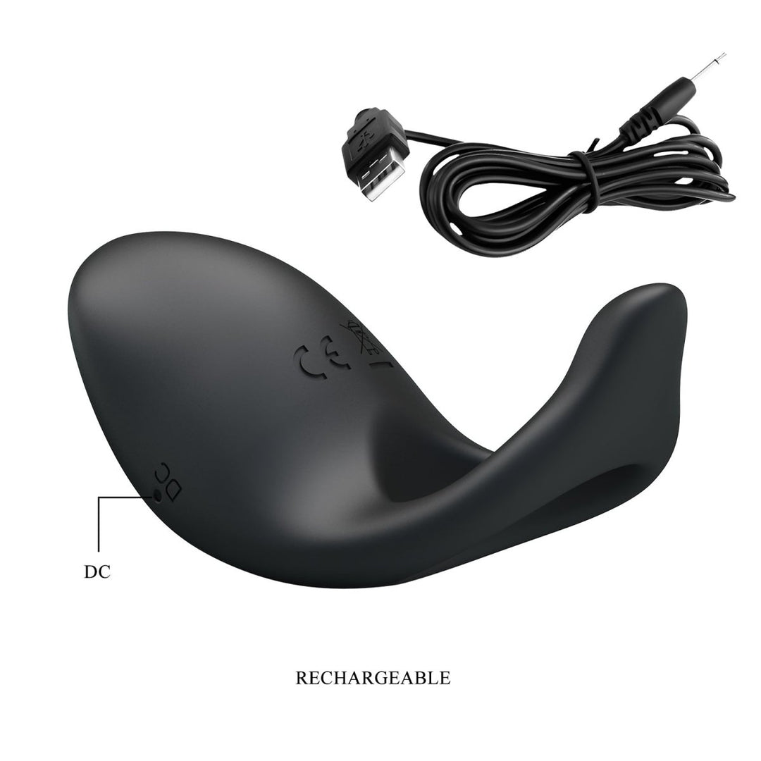 Party Up King Vibraing Cock Ring - Black