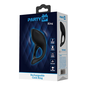 Party Up King Vibraing Cock Ring - Black