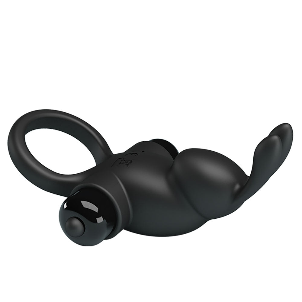 Party Up Larry Vibrating Cock Ring - Black