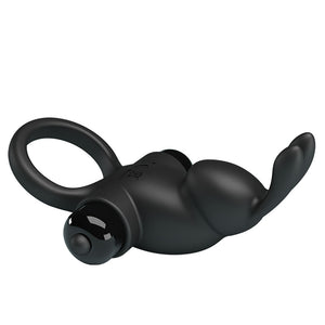 Party Up Larry Vibrating Cock Ring - Black