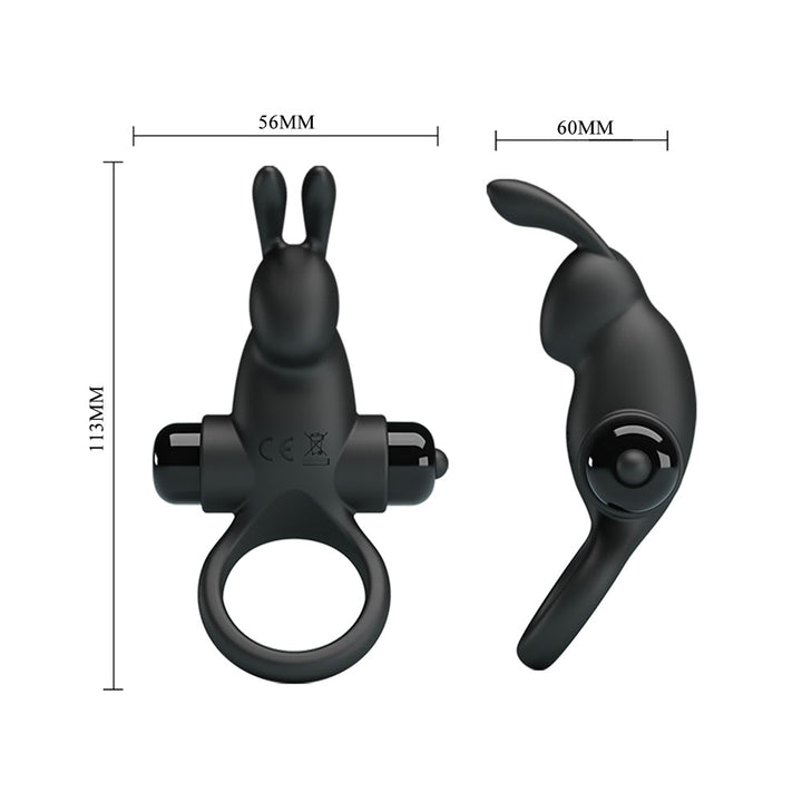 Party Up Larry Vibrating Cock Ring - Black