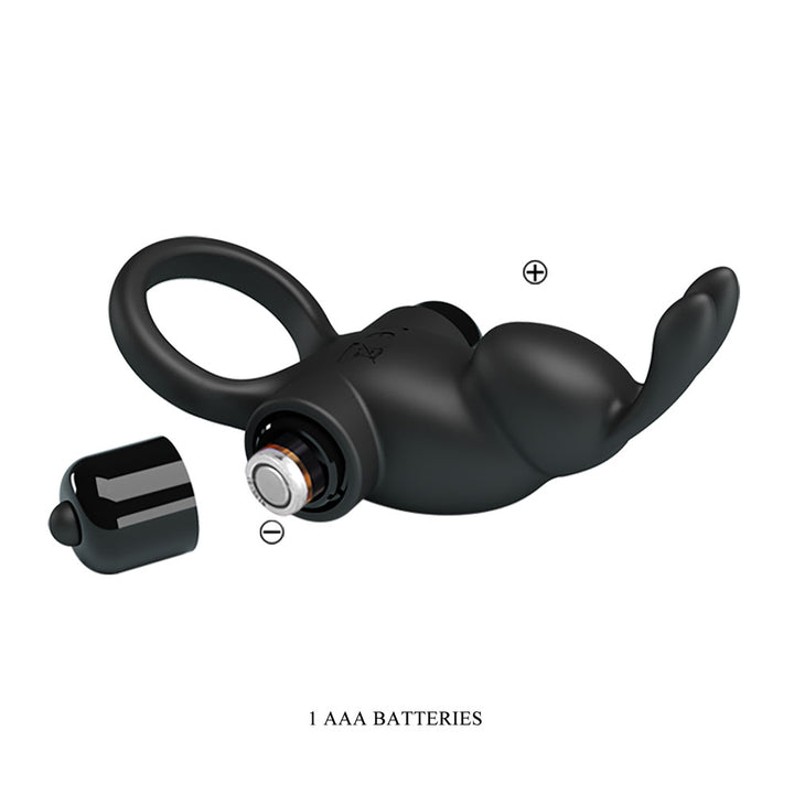 Party Up Larry Vibrating Cock Ring - Black