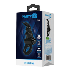 Party Up Larry Vibrating Cock Ring - Black