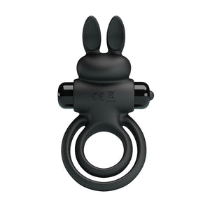 Party Up Lawrence Vibrating Cock & Balls Ring - Black